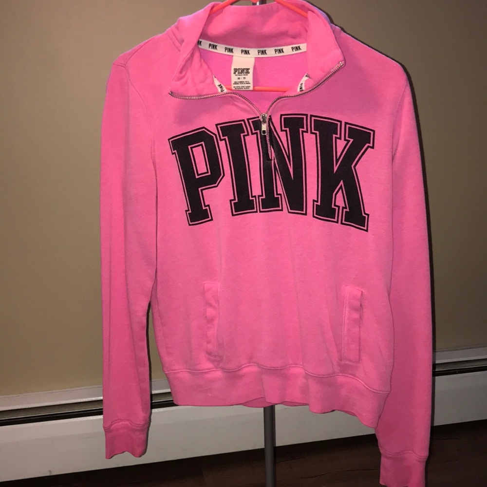 PINK long sleeve half zip